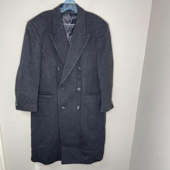 NINO CERRUTI Cashmere Blend Overcoat Double Breasted Coat Men’s 42R - Picture 1 of 5